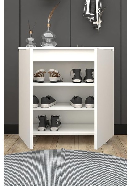 Kulpsuz Ayakkabılık ve Çok Amaçlı Dolap (Beyaz) fırsatları