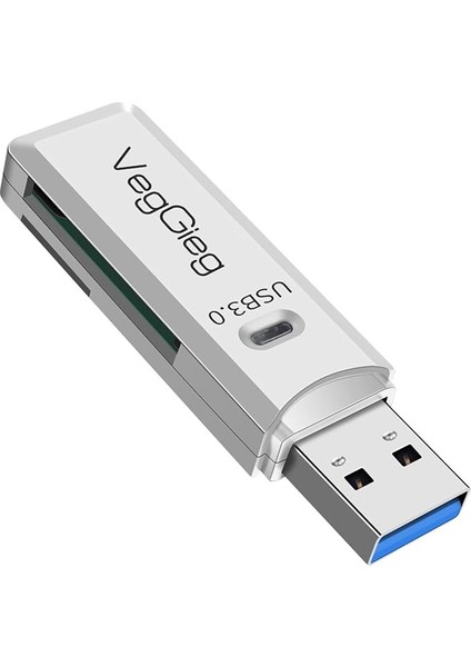USB 3.0 Sd ve Micro Sd Hafıza Kart Okuyucu Beyaz
