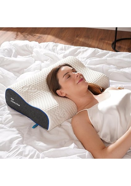 Comfy Plus Çift Taraflı Boyun Destekli Ortopedik Visco Yastık, 55 x 36 x 13/11