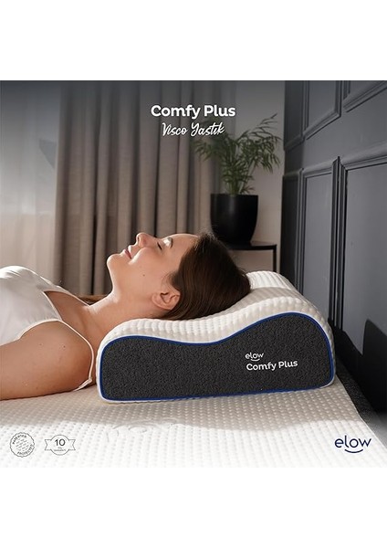 Comfy Plus Çift Taraflı Boyun Destekli Ortopedik Visco Yastık, 55 x 36 x 13/11 fiyatları