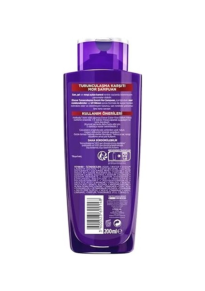 Parıs Elseve Turunculaşma Karşıtı Mor Şampuan 200 ml fırsatları