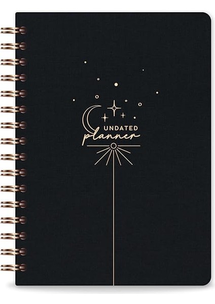 A5 Spiralli Keten Süresiz Planlayıcı Ajanda Siyah indirimleri