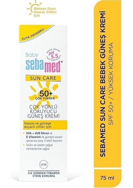 Baby Spf 50+ Uva - Uvb Filtresi ve E Vitamini Etkili Çok Yönlü Koruyucu Çocuk Güneş Kremi 75 ml fiyatları
