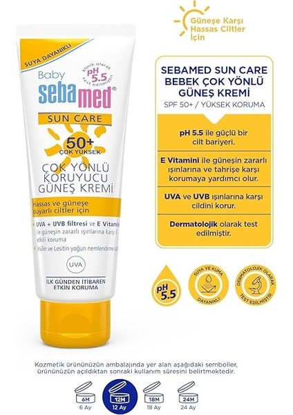 Baby Spf 50+ Uva - Uvb Filtresi ve E Vitamini Etkili Çok Yönlü Koruyucu Çocuk Güneş Kremi 75 ml modelleri