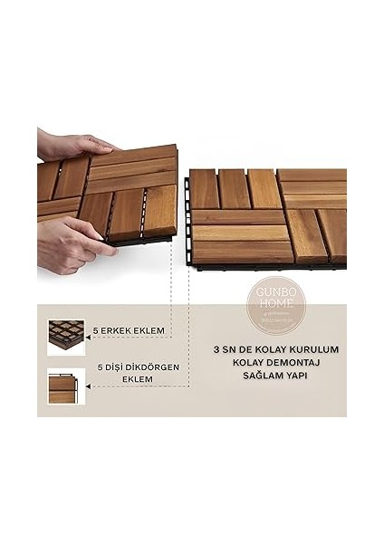 Hanım 1919 Gunbo Home Teak Masif Yer Karosu Su Geçirmez Laminant Parke Geçmeli Parke Teras Balkon Banyo Yer Döşemesi modelleri