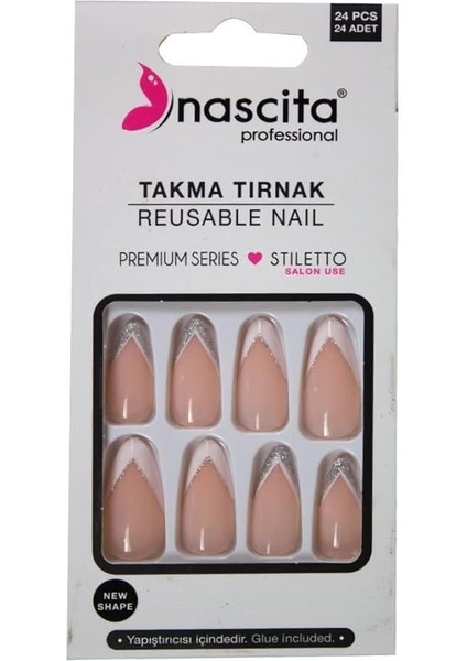 Stiletto French Tırnak - 201