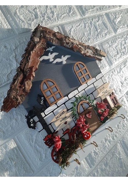 Çeyizlik Duvar Dekoru 27X27 cm Anahtarlık Askısı Gri fırsatları