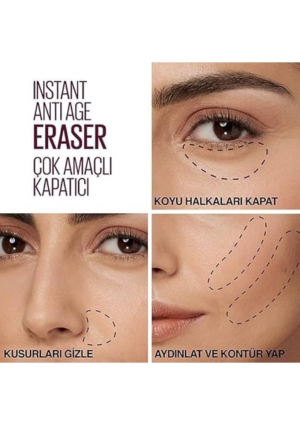 New York Instant Anti Age Eraser Kapatıcı 00 Ivory &amp; Mini Tattoo Liner Gel Pencil Makyaj Seti fiyatları