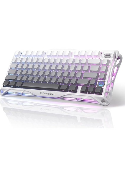 Mercury K1 Rgb Kablosuz Mekanik Gaming Klavye, Alüminyum Çerçeveli, Ingilizce Q, Beyaz
