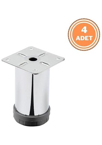 4 Adet Mobilya Ayağı Metal 8 cm Alttan Ayarlı 42 mm Krom Ayak modelleri