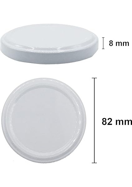 425 ml Metal Beyaz Kapaklı Şeffaf Cam Kavanoz 5 Adet modelleri