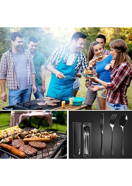 Kutulu Yolculuk Çatal Bıçak Kaşık Seti Ofis Restaurant Okul Kamp 1. Sınıf Paslanmaz Çelik C3403 indirimleri