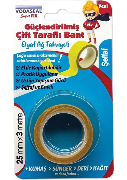 Çift Taraflı Bant 25 x 3 Metre