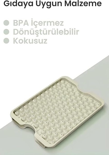 Pumo Vanilya 124 Bölmeli Kapaklı Küre Buz Kalıbı Dondurma Kalıbı Buz Saklama Kabı Sunumluk VLT1476 fiyatları