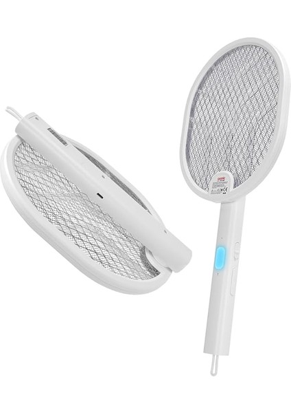 Type-C Şarjlı Uv Işıklı Sinek Raketi 1200MAH 3000V Çıkış Katlanabilir Askılı Raket Sinek Öldürücü, Asonic AS-A26