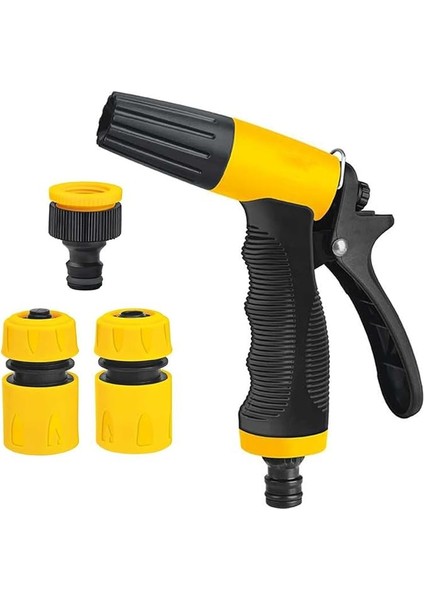 3 Fonksiyonlu Sulama Tabancası 4 Parça Set, Bahçe Sulama, Araç Yıkama, Dış Mekan Temizliği, Çok Amaçlı Yüksek Malzeme Kalitesi, Tak-Çıkar Hızlı Bağlantı Ayarlı Hortum Tabancası