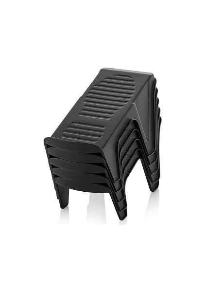 Dolap Içi Dışı Ayakkabı Düzenleyici Plastik Rampa Terlik Ekstra Saklama Istifleme Organizeri Siyah (10)