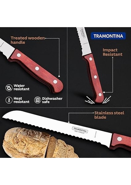 Polywood Saplı Tırtıklı Ekmek Bıçağı (30CM) fırsatları