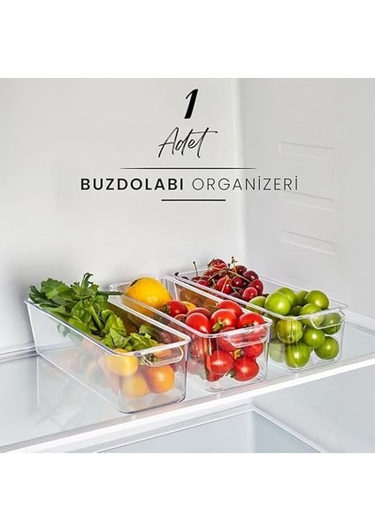 1 Adet Kırılmaz Şefaf Akrilik Buzdolabı ve Mutfaklar Için, Içeçek ve Gıda Düzenleyici Organizer, Buzdolabı Içi Düzenleyici | Sebze Meyve Saklama Kabı Organizeri fiyatları