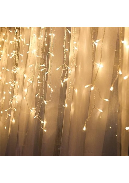 8 Fonksiyonlu Dekoratif Saçak LED Sarkıt Perde LED Eklenebilir LED Süsleme LED Peri LED Işık Ledli Işık Yılbaşı LED Yılbaşı Işık Yılbaşı Süsü (4 Metre) fırsatları