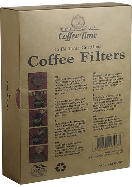 Time Sertifikalı Filtre Kahve Kağıdı Coffee Filters 1/2 2 Numara 80'li Paket fiyatları