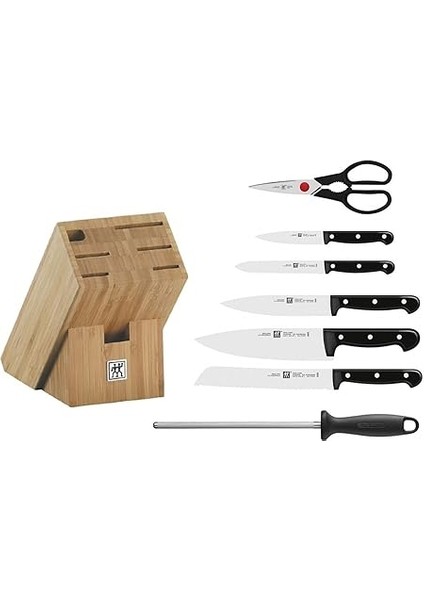 Prof. S 8 Parça Blok Bıçak Seti Doğal Ahşap Bloklu, Paslanmaz Çelik ve Ahşap, Siyah fiyatları