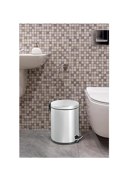 Paslanmaz Çelik Pedallı Metal Çöp Kovası 20 Lt Lüx Çöp Kovası Banyo modelleri
