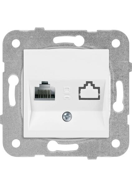 Karre-Meridian Beyaz Tekli Data Cat6 Mekanizma