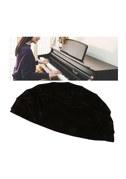 Piyano Taburesi Kılıfı Dantel Desenli Piyano Taburesi Kılıfı Tezgah Kaplaması Yıkanabilir Toz Geçirmez Piyano Kılıfı Toz Geçirmez Piyanolar Için Yumuşak Koyu Altın Kadife Tezgah fırsatları