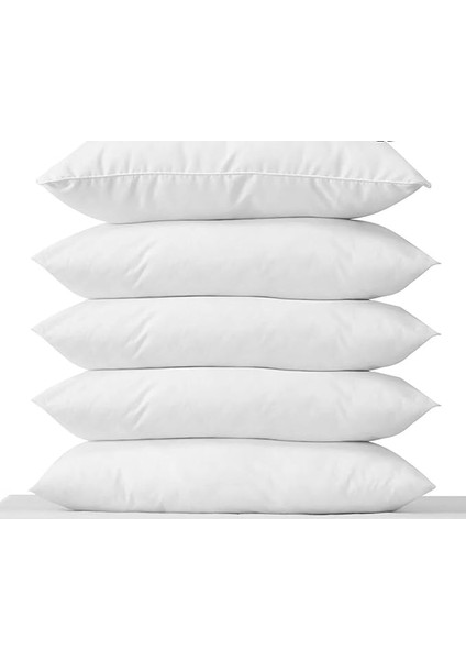 Çeyiz 5 Adet 50 * 70 Pamuklu Beyaz Iç Yastık Kılıfı Fermuarlı Beyaz 50 x 70