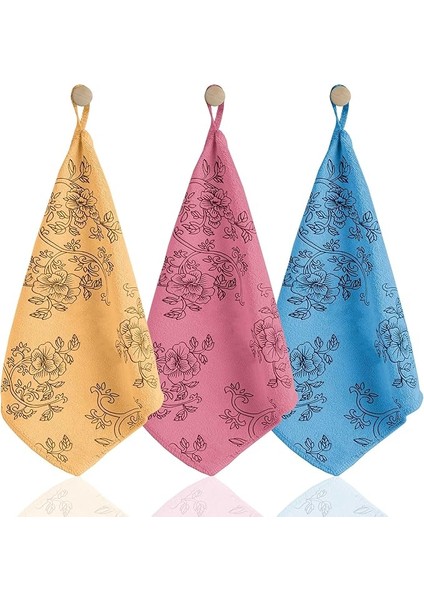 Cleanıng | Premium Kalite Desenli Kadife Mutfak Bezi | Leke Tutmaz-Koku Yapmaz X3 Adet 30X40CM