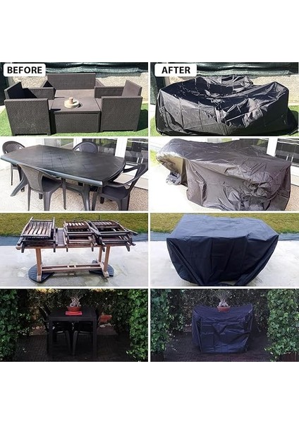 Mobilyası Örtüsü, Bahçe Mobilyası Brandası, Su Geçirmez, Rüzgar Geçirmez, Uv Dayanıklı, Bahçe Mobilyası Örtüsü, Bahçe Mobilya Brandası Masa Sandalye Koruma Örtüsü (Grı, 260 * 160 * 80) fırsatları