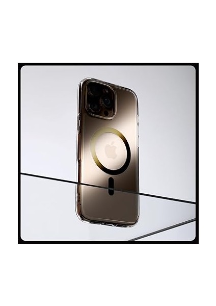 iPhone 16 Pro Ince Magsafe Kılıf Ultra Hybrid Sararma Karşıtı Duraclear™ Hava Kanalı Teknolojisi™ Askeri Sınıf Koruma Magfit Gold Şeffaf Kapak - ACS08132 modelleri