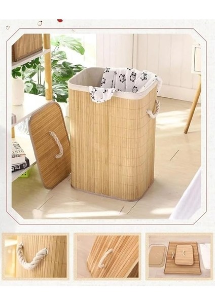 Kirli Çamaşır Sepeti, Dikdörtgen Form, Beyaz Iç Kaplama, Kulplu fiyatları