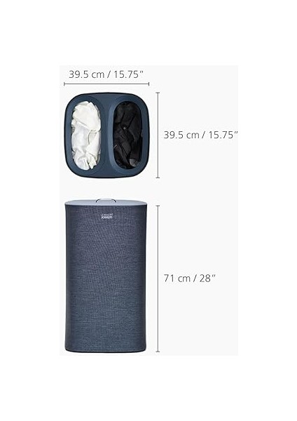 Joseph Tota Çamaşır Ayırma Sepeti, Siyah, 60 L fiyatları