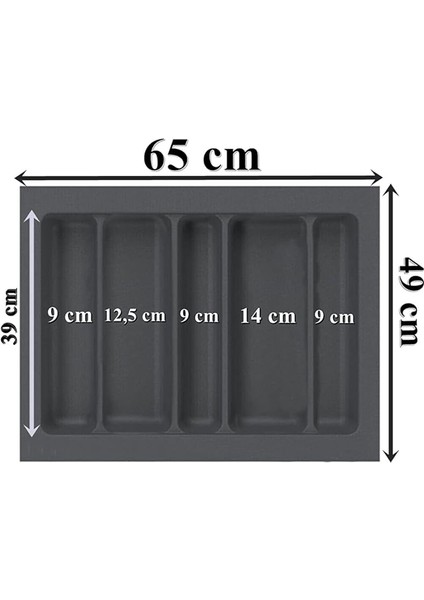 65X49 Cm. 5 Bölmeli Gri Çekmece Içi Düzenleyici Kepçelik (60 * 40 Cm'e Kadar Kesilebilir) Maket Bıçağı Hediyeli fiyatları