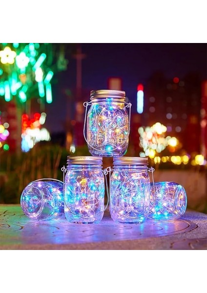 Solar Technology Güneş Enerjili 3W Rgb Çok Renkli Kavanoz Peri LED Asma Aparatlı 20 LED Bahçe, Ağaç, Balkon, Güverte, Yazlık, Veranda, Havuz Kenarı Aydınlatması Su Geçirmez indirimleri