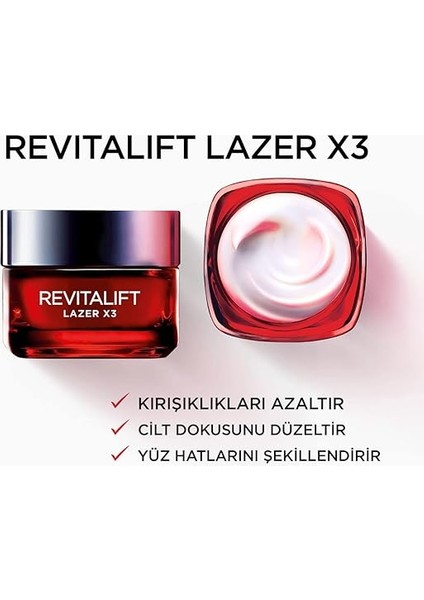 Paris Revitalift Lazer X3 Leke ve Kırışıklık Karşıtı Bakım GKF25 (50 Ml) indirimleri