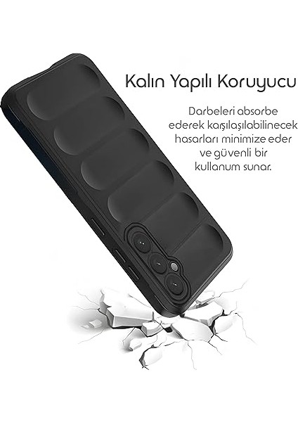 Samsung Galaxy A56 Için Koruyucu Kalın Yapılı Rugged Tpu Silikon Kılıf Kamera Yükseltili Içi Süet Dokulu Kenarları Darbe Emici ve Kayma Önleyici Özellikli Tam Kaplayan Koruyucu Kılıf (Siyah) indirimleri