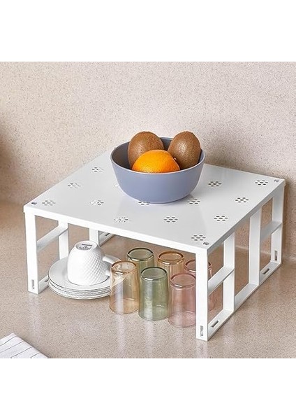 Home 2'li Raf Düzenleyici Seti: Dolap Içi Düzenleyici, Tabak ve Bardak Rafı Tabak Düzenleyici Dolap Rafı Portatif Organizer fırsatları