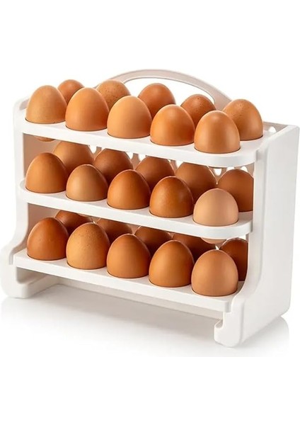 30 Bölmeli Yumurtalık, Buzdolabı Için Yumurtalık, 3 Katlı Yumurta Kutusu Sepeti