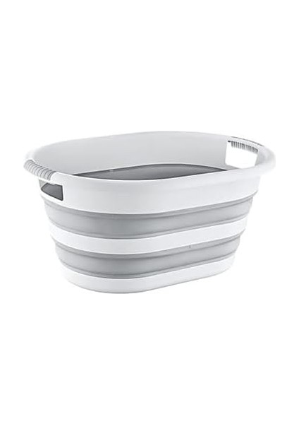 Çamaşır Sepeti, 25 Litre, Gri-Beyaz