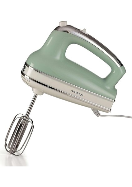 Vintage El Mikseri Yeşil 1548/04-450 Watt, 5 Hız, Çırpma ve Yoğurma Başlıkları, Turbo Fonksiyonu