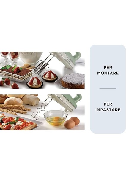 Vintage El Mikseri Yeşil 1548/04-450 Watt, 5 Hız, Çırpma ve Yoğurma Başlıkları, Turbo Fonksiyonu modelleri