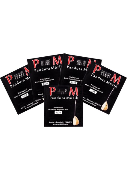 Müzik Profesyonel Paslanmaz 0,20 Uzun Sap Bağlama Teli 5' Li Paket