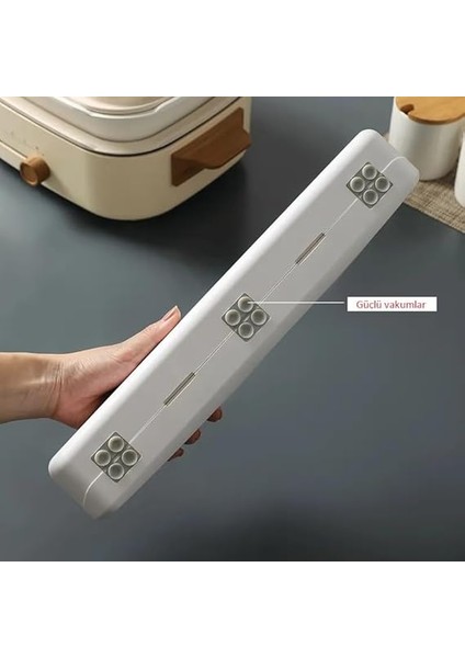 Streç Film ve Aluminyum Folyo Kesme Streç Film Kesici Vakum Sabitlemeli Streç Film Kesim Kutusu modelleri