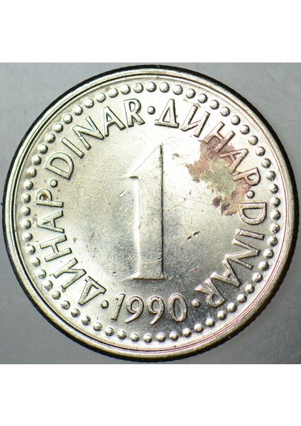 Yugoslavya 1 Dinar 1990 Lekeli Çilaltı. fiyatları