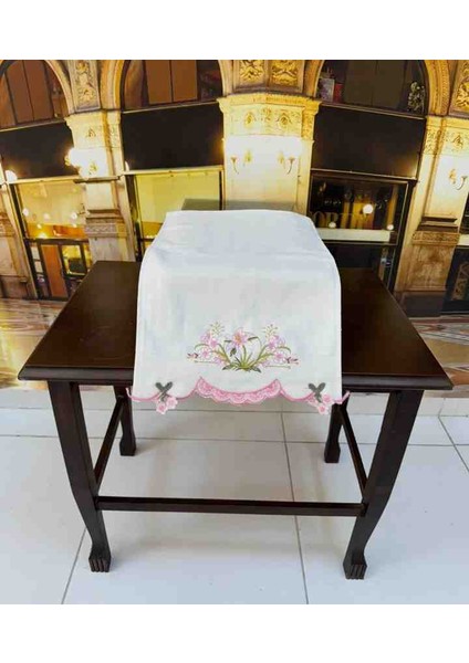 6'lı Kesme Nakışlı Ucu Güpürlü Kadife 30 ×50 Mutfak Çeyizlik El Yüz Havlu Seti modelleri