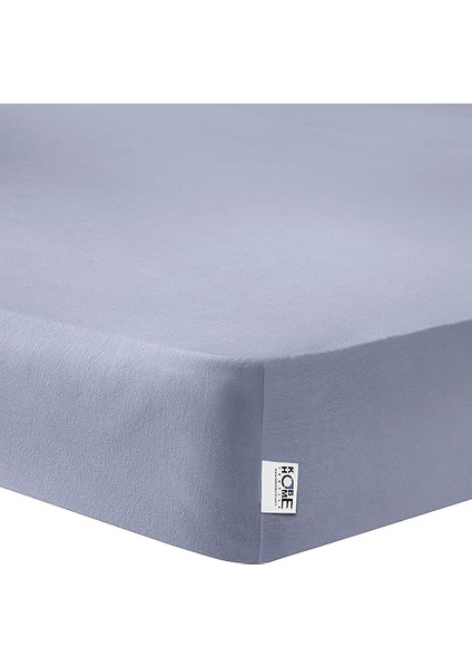 Örme Penye Lastikli Çarşaf, Battal Çift Kişilik, Açık Gri, Pamuk-Elastan 230G/M2 fiyatları