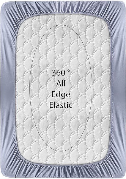 Örme Penye Lastikli Çarşaf, Battal Çift Kişilik, Açık Gri, Pamuk-Elastan 230G/M2 fırsatları